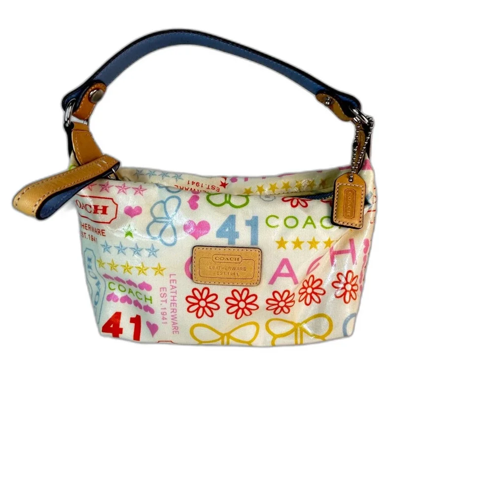 Coach Y2K Rainbow Scribble/Graffiti Doodle Butterfly Multicolor Mini Demi Bag